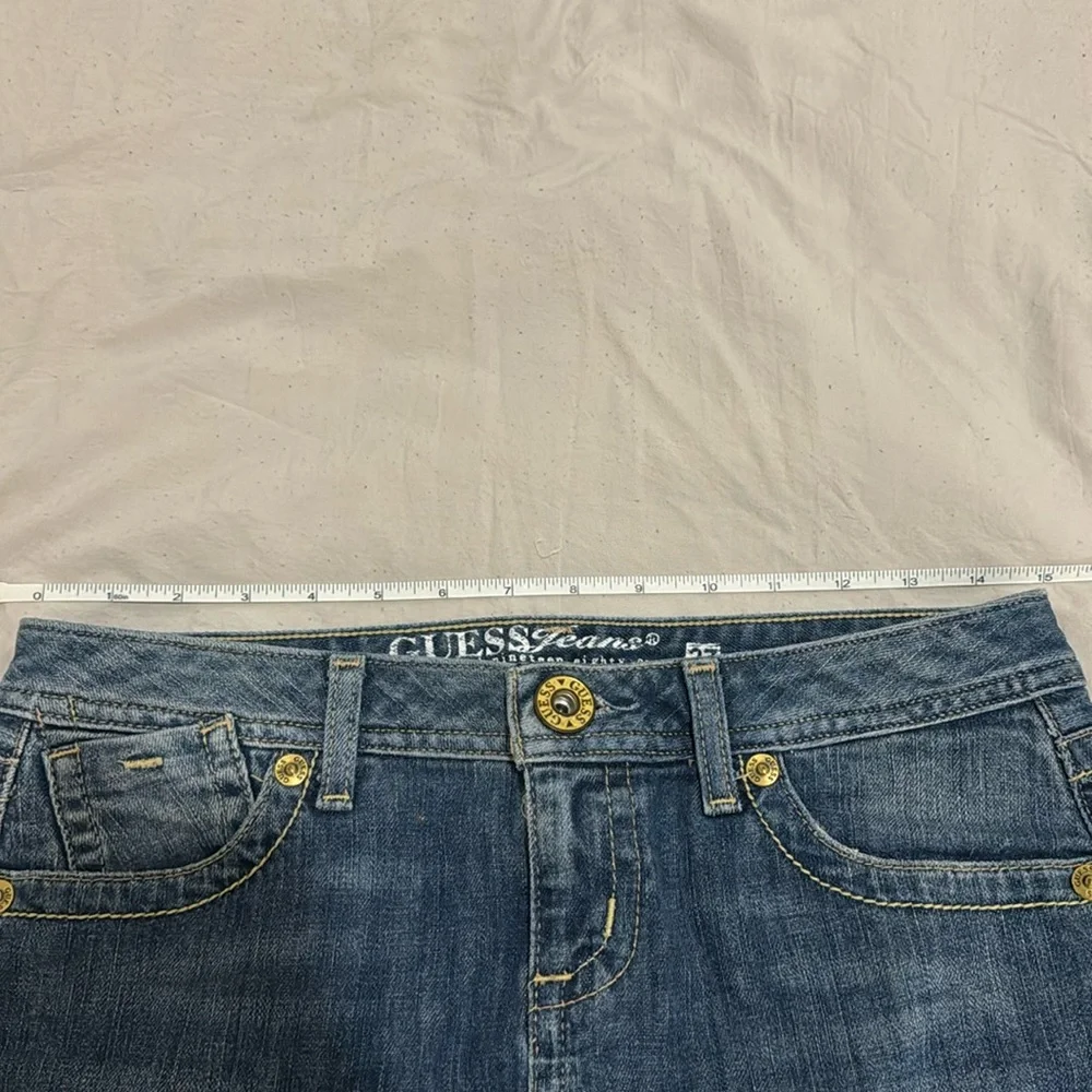 Guess Jeans Y2K Denim Mini Skirt Rhinestone G Logo 27